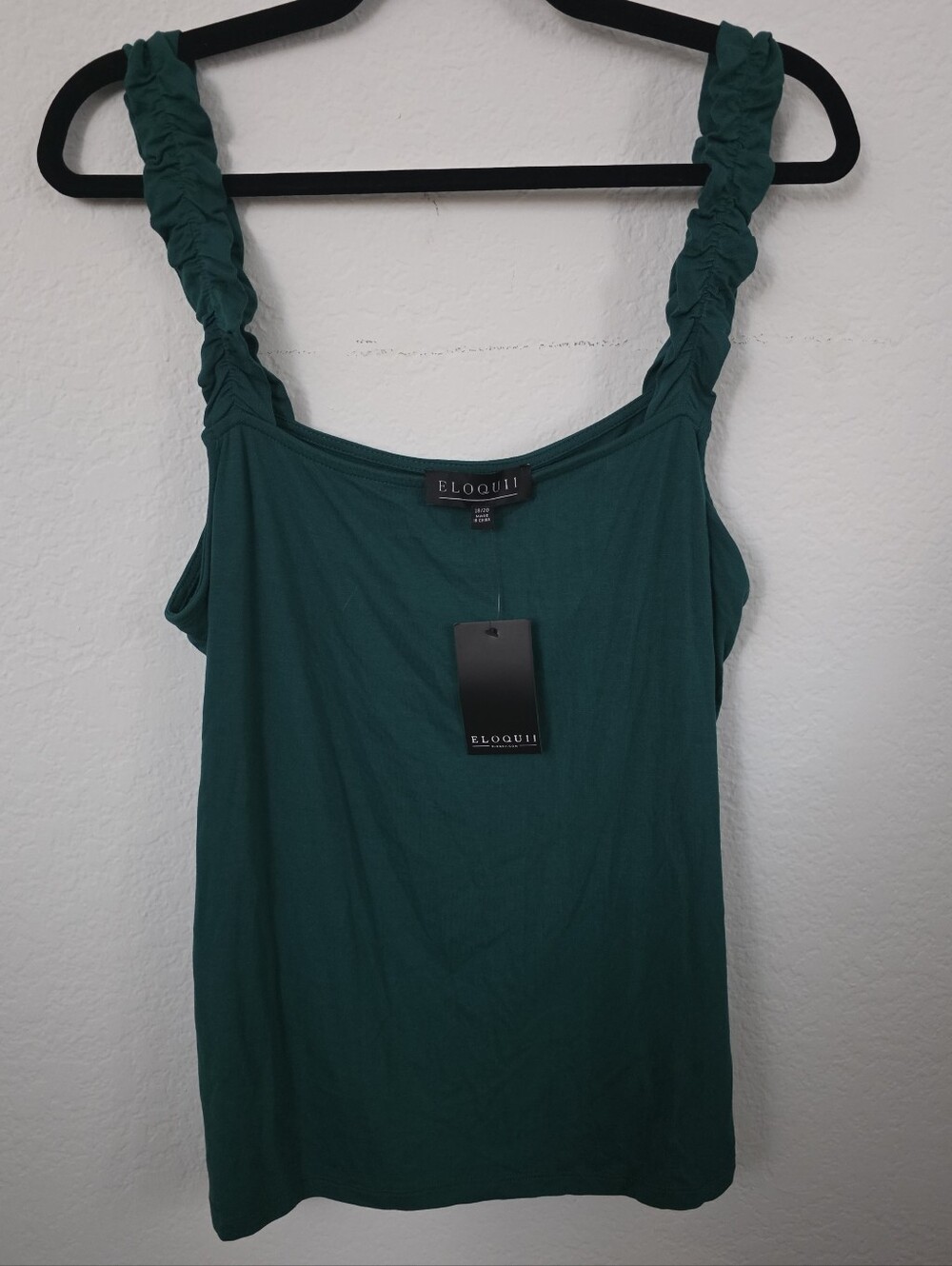 NWT Eloquii Deep Teal Ruffle-Strap Tank Top